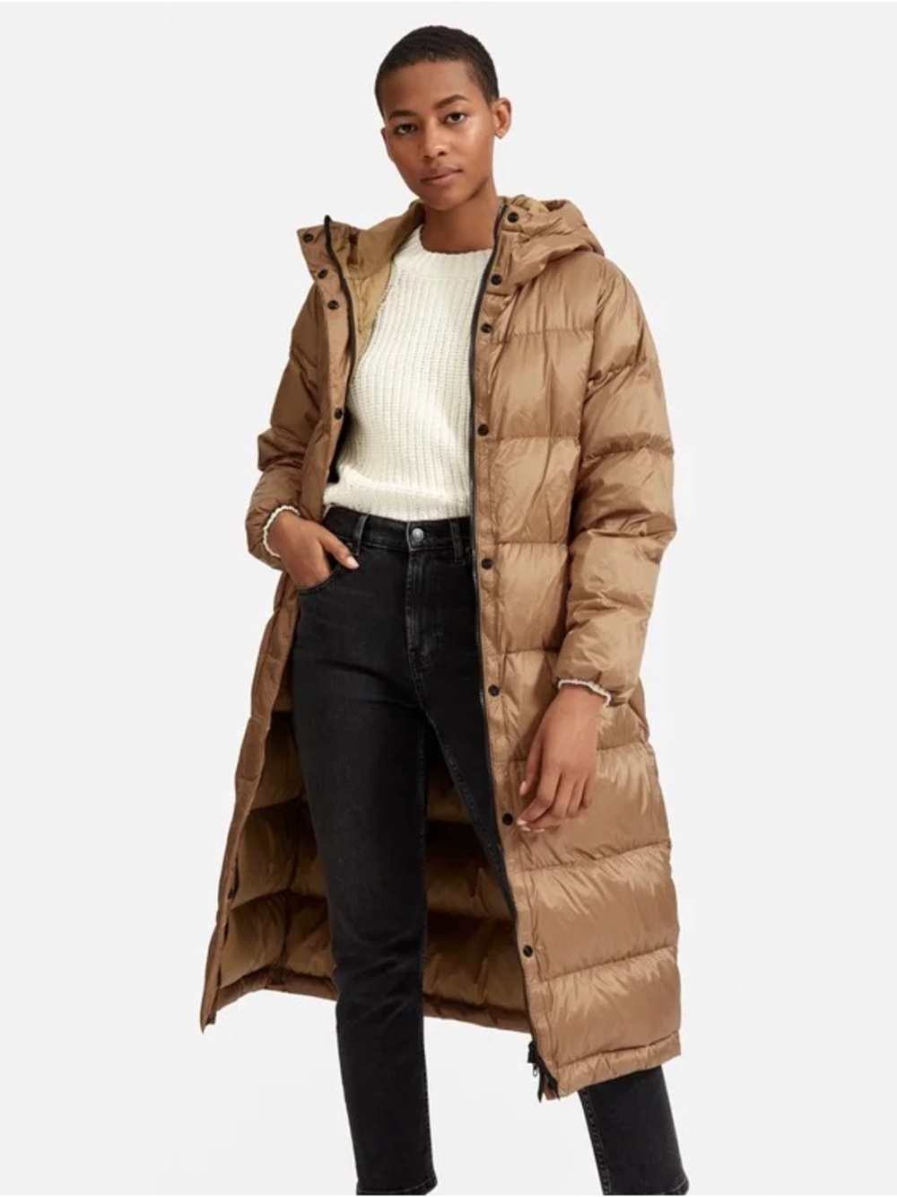 Everlane Sleeping Bag Puffer Long Hooded Women's Coat M u
